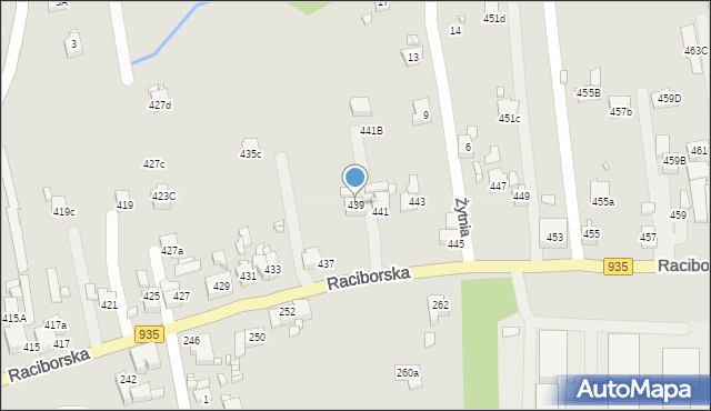 Rydułtowy, Raciborska, 439, mapa Rydułtowy