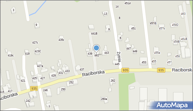 Rydułtowy, Raciborska, 441, mapa Rydułtowy