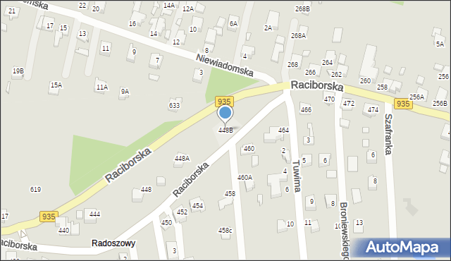 Rydułtowy, Raciborska, 448B, mapa Rydułtowy