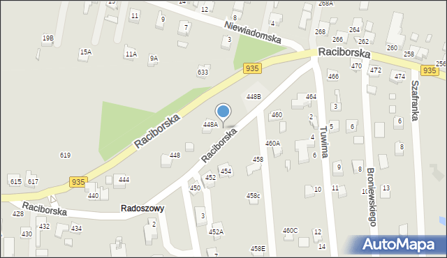 Rydułtowy, Raciborska, 448c, mapa Rydułtowy