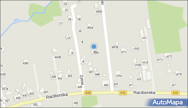 Rydułtowy, Raciborska, 451c, mapa Rydułtowy