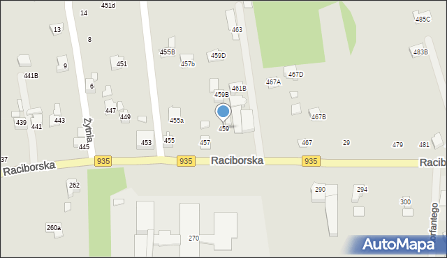 Rydułtowy, Raciborska, 459, mapa Rydułtowy