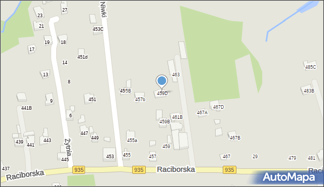 Rydułtowy, Raciborska, 459D, mapa Rydułtowy