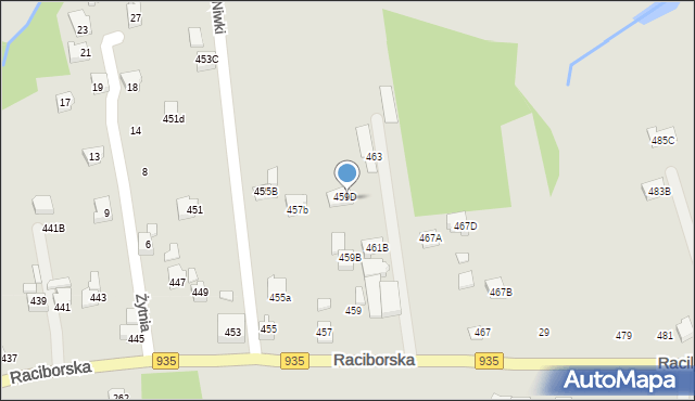 Rydułtowy, Raciborska, 461c, mapa Rydułtowy