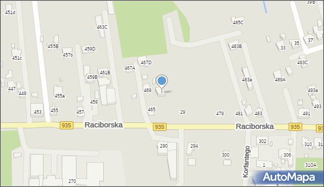 Rydułtowy, Raciborska, 467B, mapa Rydułtowy