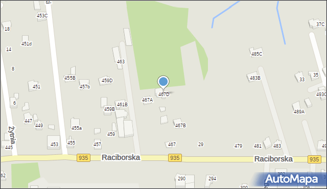 Rydułtowy, Raciborska, 467D, mapa Rydułtowy