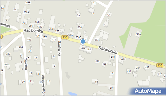 Rydułtowy, Raciborska, 482, mapa Rydułtowy