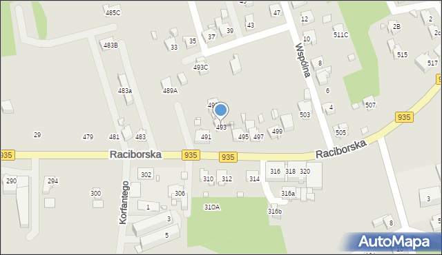 Rydułtowy, Raciborska, 493, mapa Rydułtowy