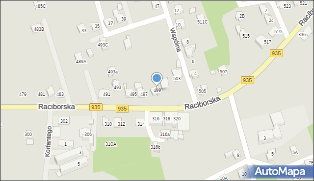 Rydułtowy, Raciborska, 499, mapa Rydułtowy