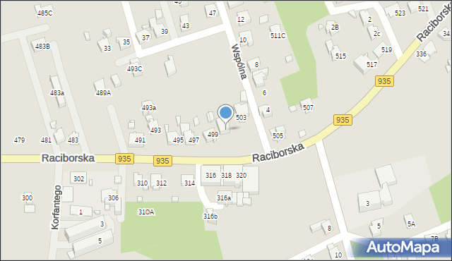 Rydułtowy, Raciborska, 501, mapa Rydułtowy