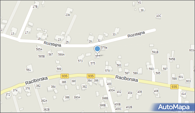 Rydułtowy, Raciborska, 577, mapa Rydułtowy