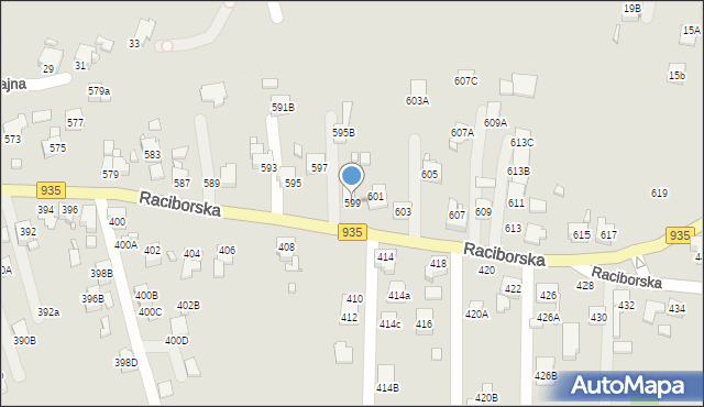 Rydułtowy, Raciborska, 599, mapa Rydułtowy