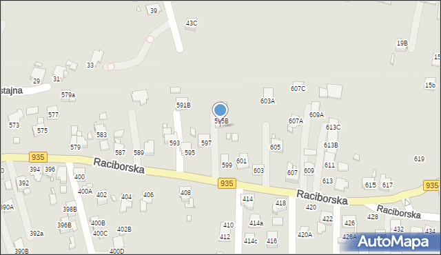 Rydułtowy, Raciborska, 599b, mapa Rydułtowy