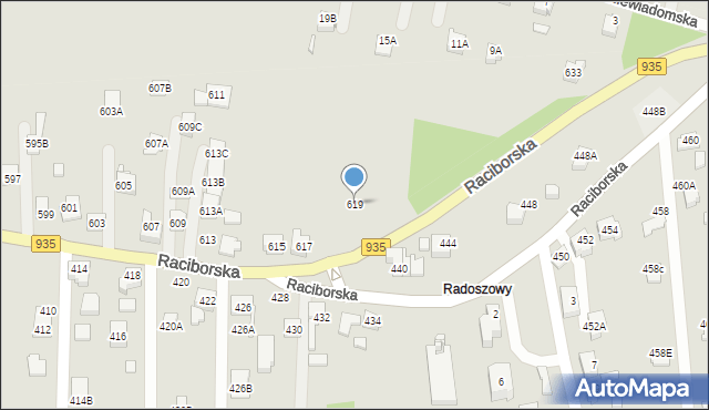 Rydułtowy, Raciborska, 619, mapa Rydułtowy