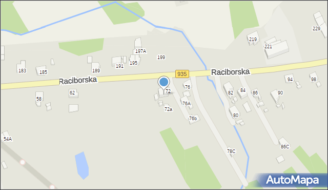 Rydułtowy, Raciborska, 74, mapa Rydułtowy