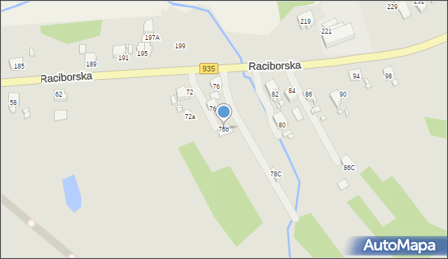 Rydułtowy, Raciborska, 76b, mapa Rydułtowy