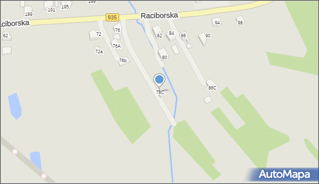 Rydułtowy, Raciborska, 78C, mapa Rydułtowy