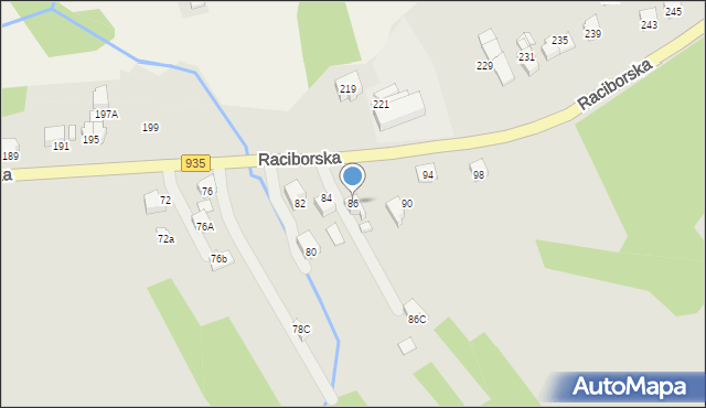Rydułtowy, Raciborska, 86, mapa Rydułtowy