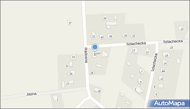 Rykoszyn, Radosna, 30, mapa Rykoszyn