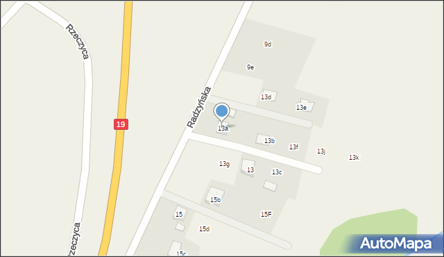 Rzeczyca, Radzyńska, 13a, mapa Rzeczyca