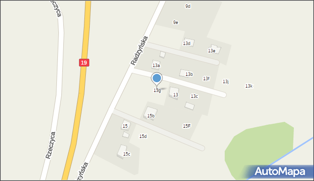 Rzeczyca, Radzyńska, 13g, mapa Rzeczyca