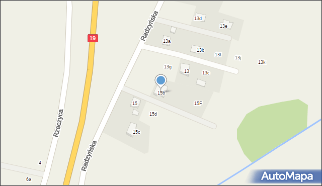 Rzeczyca, Radzyńska, 15b, mapa Rzeczyca