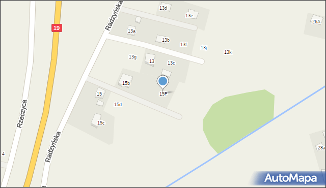 Rzeczyca, Radzyńska, 15F, mapa Rzeczyca