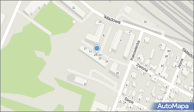 Siedlce, Rakowiecka, 18, mapa Siedlce