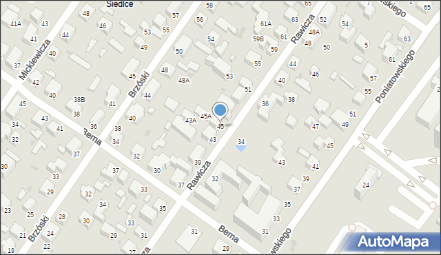 Siedlce, Rawicza Władysława, 45, mapa Siedlce