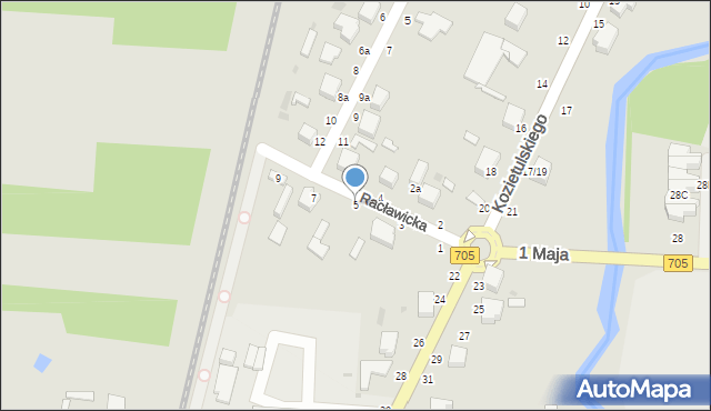 Skierniewice, Racławicka, 5, mapa Skierniewic