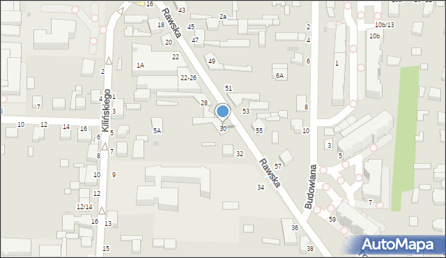 Skierniewice, Rawska, 30, mapa Skierniewic