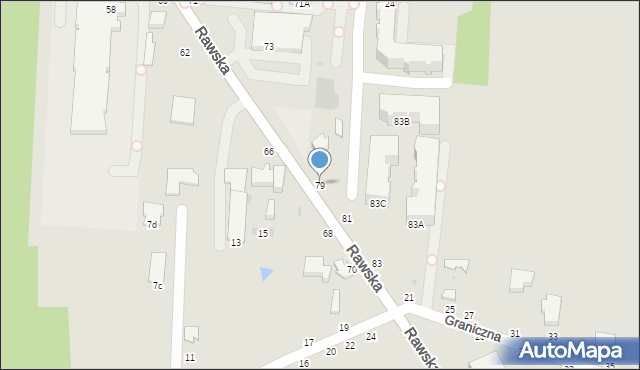 Skierniewice, Rawska, 79, mapa Skierniewic