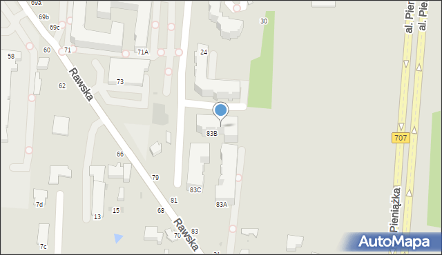 Skierniewice, Rawska, 83A, mapa Skierniewic