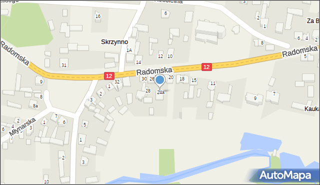 Skrzynno, Radomska, 24a, mapa Skrzynno