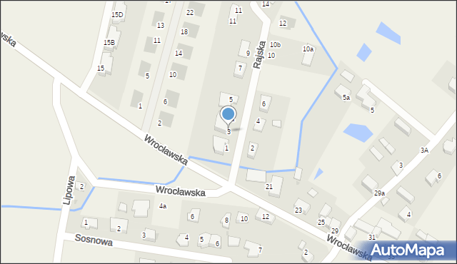 Śliwice, Rajska, 3, mapa Śliwice