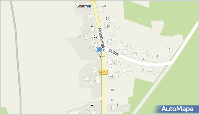 Solarnia, Raciborska, 17, mapa Solarnia