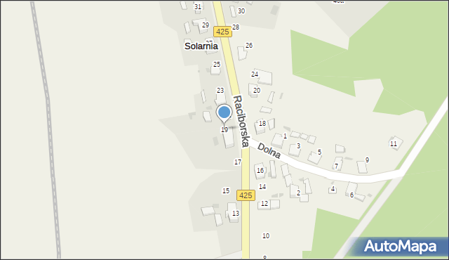 Solarnia, Raciborska, 19, mapa Solarnia