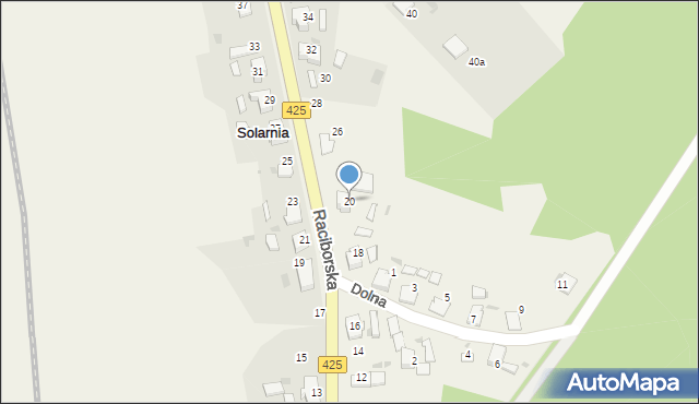 Solarnia, Raciborska, 20, mapa Solarnia