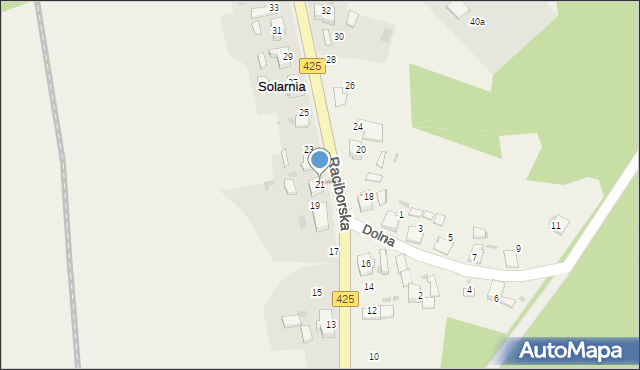 Solarnia, Raciborska, 21, mapa Solarnia