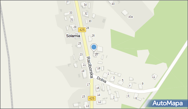 Solarnia, Raciborska, 22, mapa Solarnia