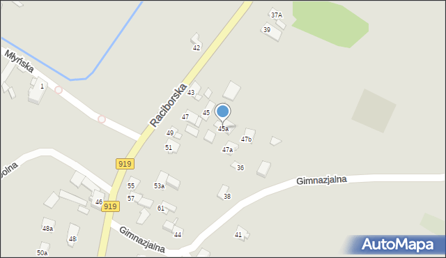 Sośnicowice, Raciborska, 45a, mapa Sośnicowice