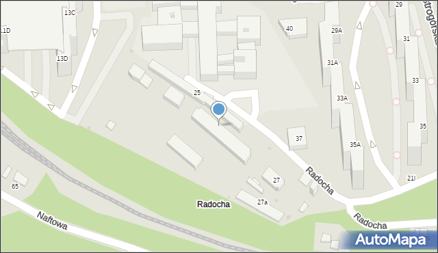 Sosnowiec, Radocha, 25, mapa Sosnowca