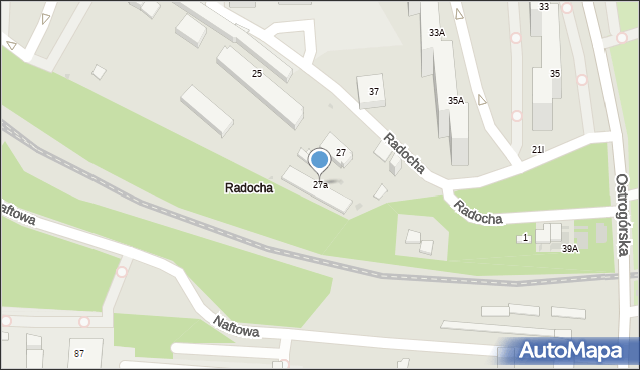Sosnowiec, Radocha, 27a, mapa Sosnowca
