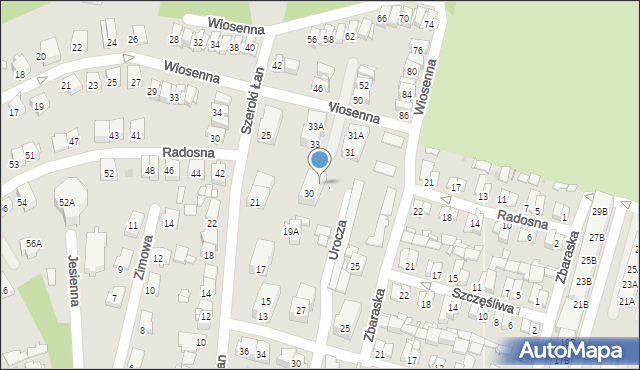 Sosnowiec, Radosna, 30A, mapa Sosnowca