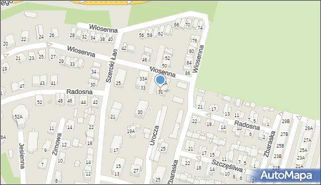 Sosnowiec, Radosna, 31, mapa Sosnowca