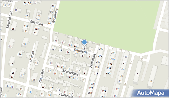 Sosnowiec, Radosna, 5, mapa Sosnowca