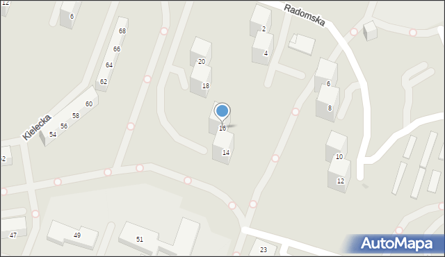 Sosnowiec, Radomska, 16, mapa Sosnowca