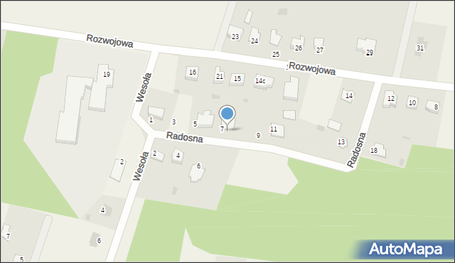Stare Bosewo, Radosna, 8, mapa Stare Bosewo
