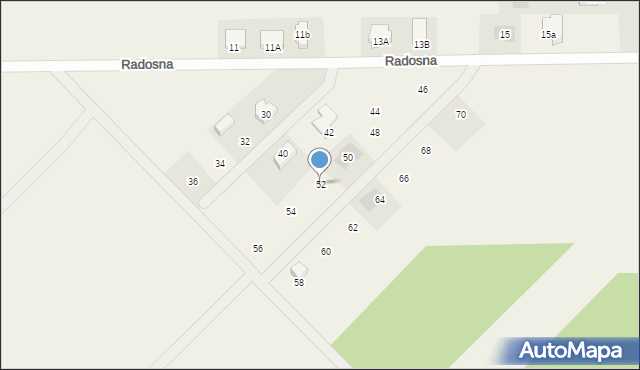 Stare Lipiny, Radosna, 52, mapa Stare Lipiny