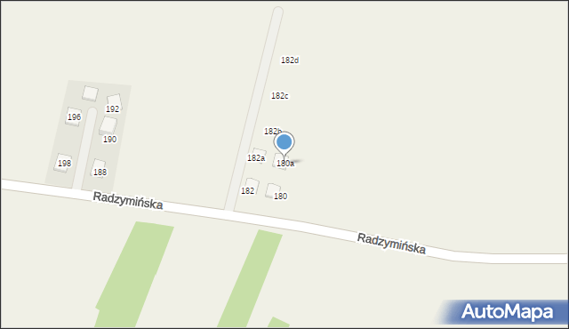 Stary Kraszew, Radzymińska, 180a, mapa Stary Kraszew